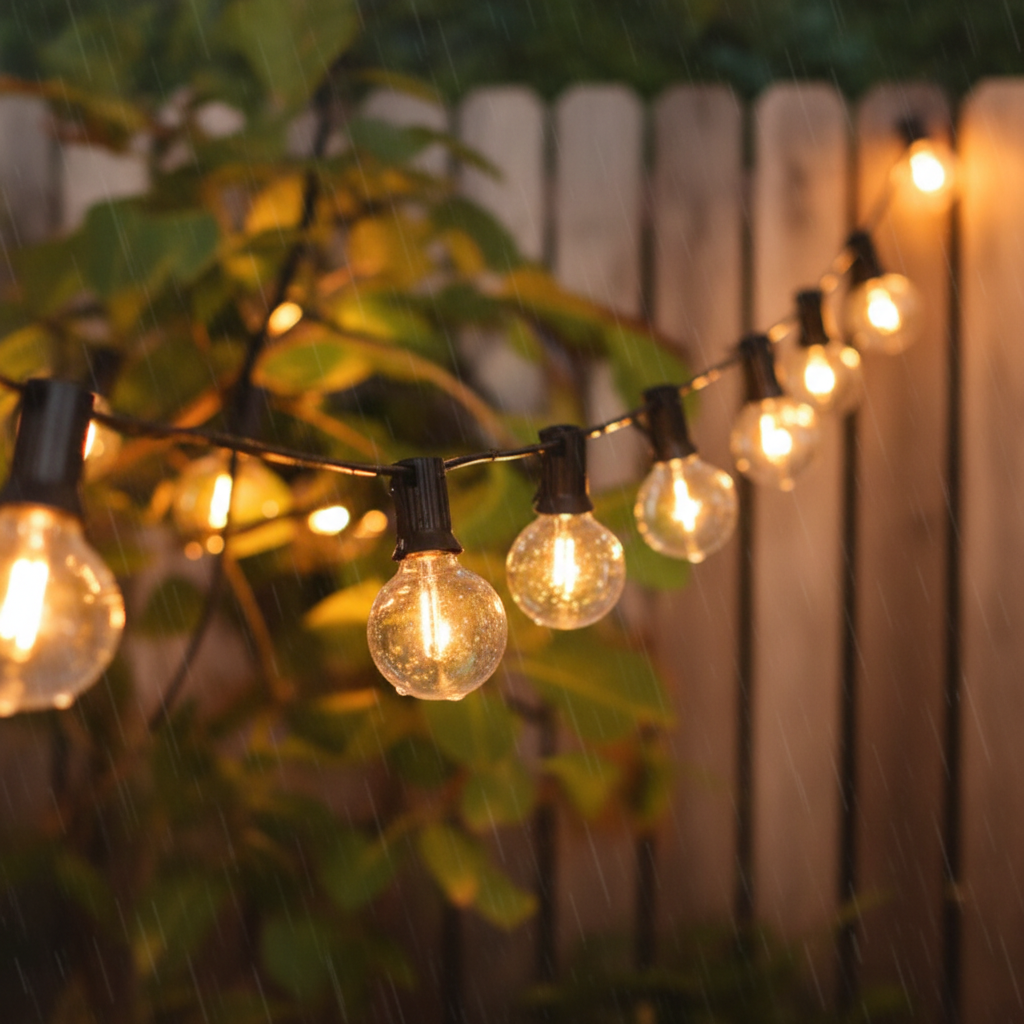 G40 String Lights Outdoor Garden Scene
